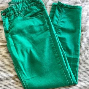 Free People Cropped Emerald Green Jean, Size 28